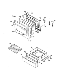 Door & Drawer Diagram and Parts List for CS975SD2SS  General Electric Range