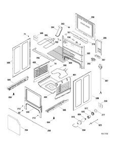 BODY PARTS Diagram and Parts List for JCBS64WK2WW  General Electric Range