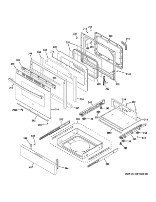 Part Location Diagram of WB34X28968 GE DEFLECTOR INNER DOOR