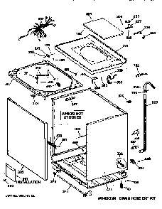 Cabinet, Cover & Front Panel Diagram and Parts List for WCCB2050TAWC  General Electric Washer