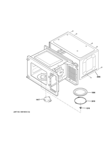 Oven Cavity Parts Diagram and Parts List for JES1072SH1SS  General Electric Microwave