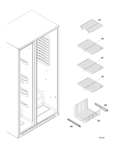 FZ SHELVES Diagram and Parts List for GSRL3KLXIFLB  General Electric Refrigerator