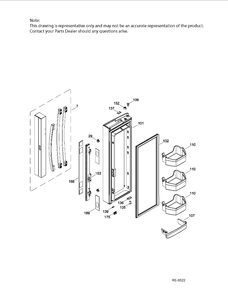 FF DOOR LT Diagram and Parts List for PNE21KSKAKSS  General Electric Refrigerator