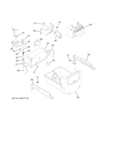 Ice Maker & Dispenser Diagram and Parts List for GSE23GGKECWW  General Electric Refrigerator