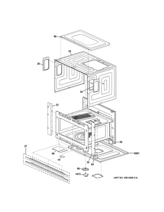 Oven Cavity Parts Diagram and Parts List for CSB9120SJ4SS  General Electric Microwave Oven Combo