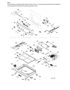 LID & CONTROLS Diagram and Parts List for GUAN275ED2WW  General Electric Dryer