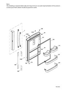 FF DOOR Diagram and Parts List for PDE21KGKAKWW  General Electric Refrigerator