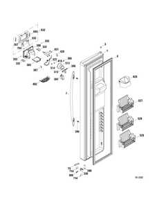 FZ DOOR Diagram and Parts List for PSHS6YGXADSS  General Electric Refrigerator