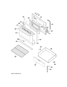 DOOR & DRAWER PARTS Diagram and Parts List for JBS27RK2SS  General Electric Range