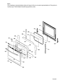 DOOR Diagram and Parts List for PCB985EK1ES  General Electric Range