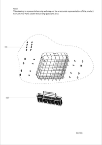 LOWER RACK ASSEMBLY Diagram and Parts List for GDT650SMJ0ES  General Electric Dishwasher