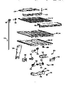 Compartment Separator Asm Diagram and Parts List for TBX25PCSLLA  General Electric Refrigerator