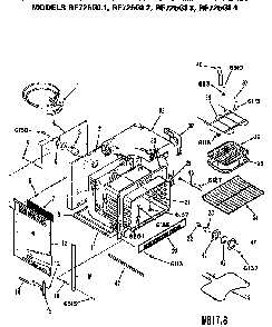 Body Diagram and Parts List for RF725GL1G  Hotpoint Range