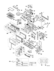 MICROWAVE Diagram and Parts List for JVM1870SFC03  General Electric Microwave
