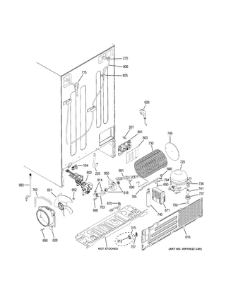 Machine Compartment Diagram and Parts List for PSS28KSHKCSS  General Electric Refrigerator