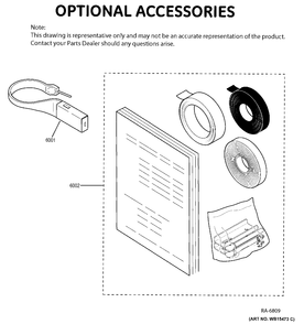 OPTIONAL ACCESSORIES Diagram and Parts List for ZHU36RSJ2SS  General Electric Range