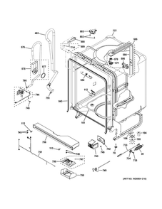 Body Parts Diagram and Parts List for GDT530PGP0BB  General Electric Dishwasher