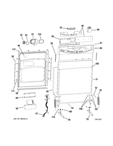 CONTROLS Diagram and Parts List for GCD4800L00BB  General Electric Dishwasher