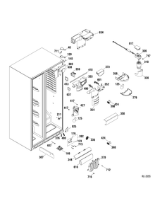 FF SECTION Diagram and Parts List for DSRS5KGXAFGS  General Electric Refrigerator