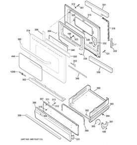 Part Location Diagram of WB56X20674 GE Door Panel