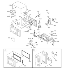 Microwave Diagram and Parts List for JE1160BD01  General Electric Microwave