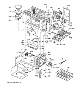 INTERIOR PARTS 1 Diagram and Parts List for ZSA1201J1SS  General Electric 