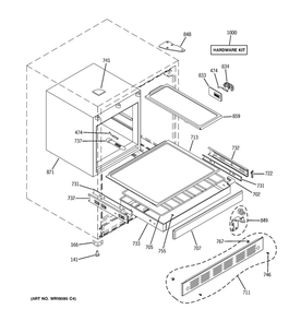 Cabinet And Shelves 1 Diagram and Parts List for ZIBI240PAII  General Electric Wine and Beverage Cooler