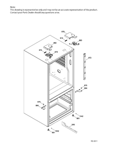 HINGE PARTS Diagram and Parts List for PNE21KGKAKWW  General Electric Refrigerator