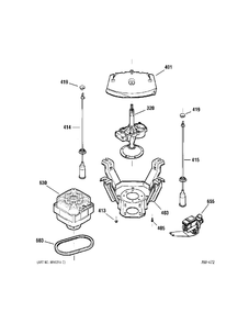 MECHANISM Diagram and Parts List for 56241B2WW  General Electric Washer