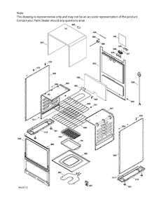 BODY PARTS Diagram and Parts List for MCAS724M4WW  General Electric Range