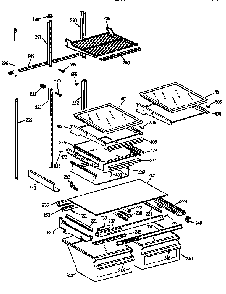 Shelf Parts Diagram and Parts List for TBX22PRYFFWW  General Electric Refrigerator
