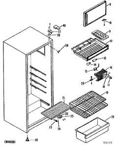 SHELF PARTS Diagram and Parts List for TAC10SNSALWH  General Electric Refrigerator