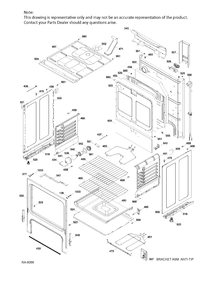 BODY PARTS Diagram and Parts List for JCBS630SJ1SS  General Electric Range
