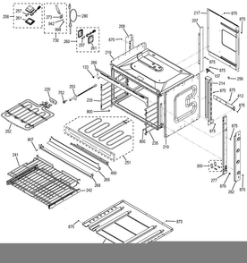 Body Parts Diagram and Parts List for PT7800DH5BB  General Electric Microwave Oven Combo