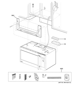 Installation Parts Diagram and Parts List for ZSA1201J2SS  General Electric Microwave