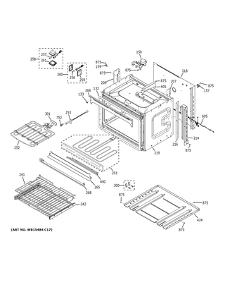 Lower Oven Diagram and Parts List for PKD7000BN1TS  General Electric Wall Oven