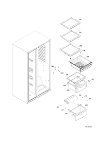 FF SHELVES Diagram and Parts List for GSRC3QGZAFBB  General Electric Refrigerator