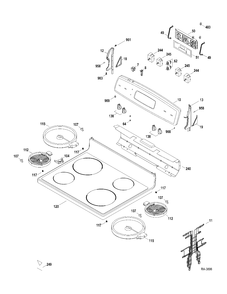 CONTROLS-COOKTOP Diagram and Parts List for JCBP63SP1SS  General Electric Range