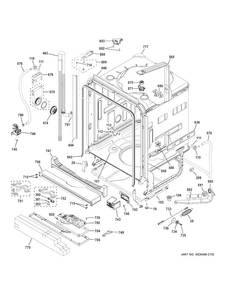 Body Parts Diagram and Parts List for CDT835SSJ0SS  General Electric Dishwasher