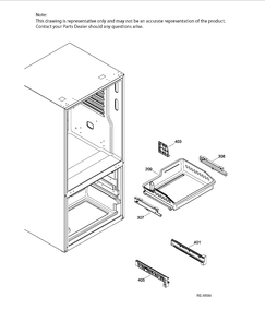 FZ BASKETS Diagram and Parts List for GDE21DSKAKSS  General Electric Refrigerator