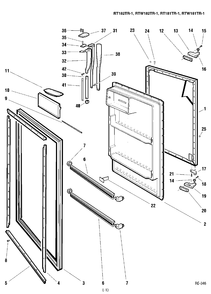 REFRIGERATOR DOOR Diagram and Parts List for RT166TR-1  General Electric Refrigerator