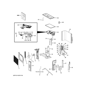 Part Location Diagram of WJ71X36146 GE FRONT PANEL