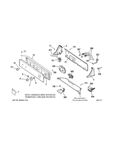 CONTROL PANEL Diagram and Parts List for HNXRP070DAWW  General Electric Washer