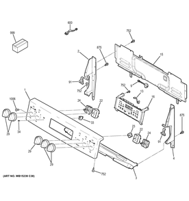 CONTROL PANEL Diagram and Parts List for JB750DJ3CC  General Electric Range