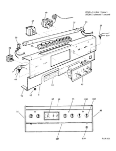 PANEL CONTROL GROUP Diagram and Parts List for 13328-2  General Electric Range