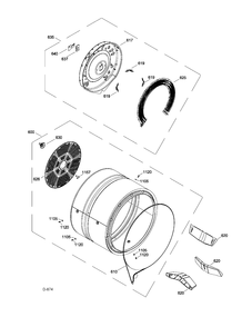 DRUM Diagram and Parts List for GFMS140ED0WW  General Electric Dryer