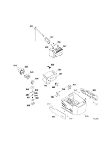 ICE MAKER - DISPENSER Diagram and Parts List for PSR26RSWASS  General Electric Refrigerator