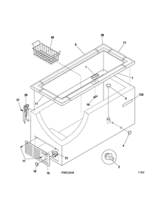 CABINET Diagram and Parts List for FCM20DMBWH  General Electric Freezer
