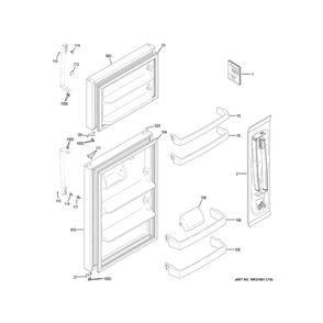 Doors Diagram and Parts List for GTS17GSNGRSS  General Electric Refrigerator