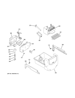ICE MAKER DISPENSER Diagram and Parts List for DSE25JSHGCSS  General Electric Refrigerator